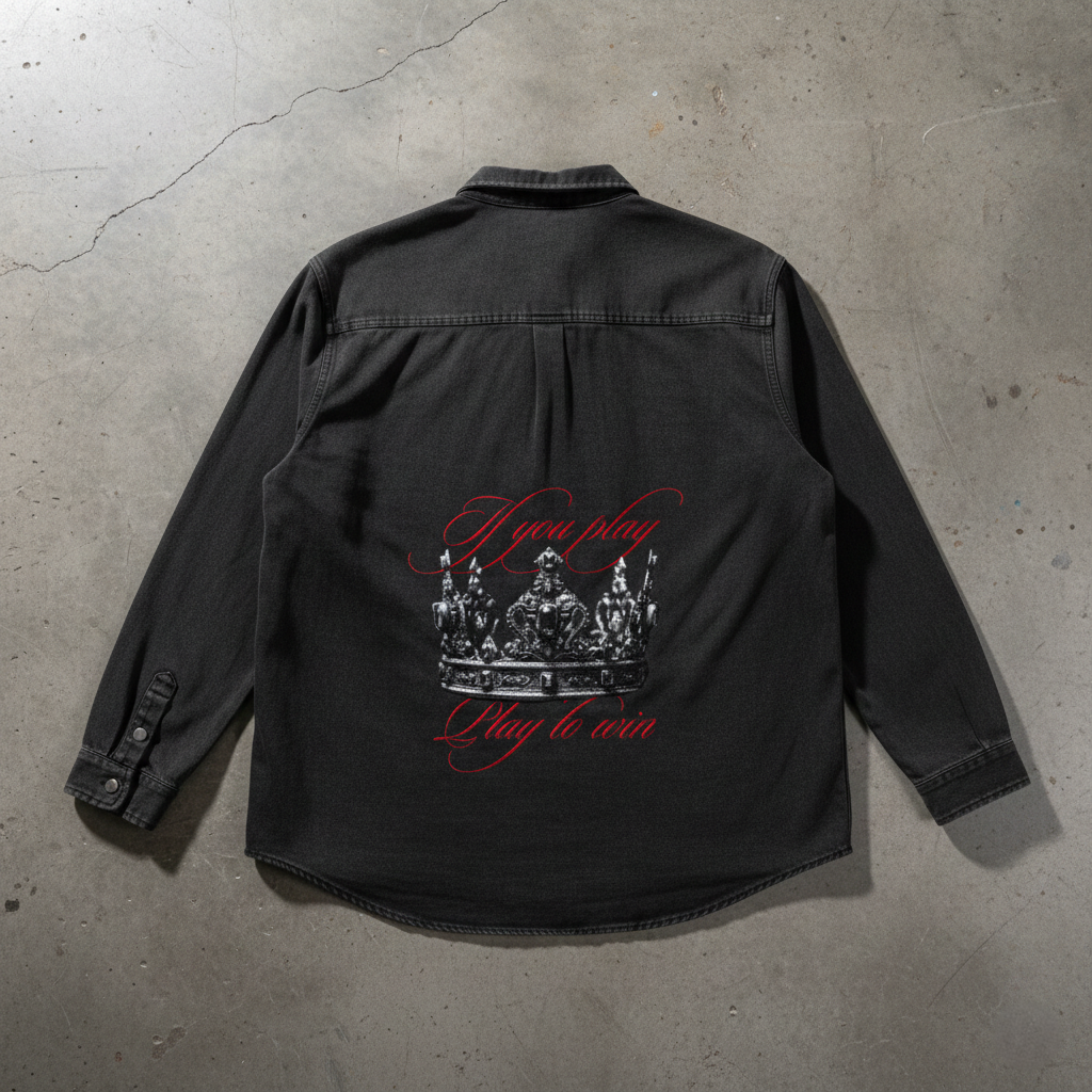 J-01 // "PLAY TO WIN" VINTAGE ZIP DENIM JACKET